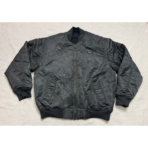 Vintage Y2K Southpole Jacket Reversible Bomber Size XL Black Quilted Full Zip